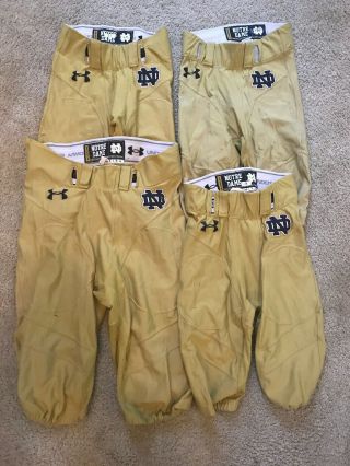 4 Pairs Of Team Issued Notre Dame Football Under Armour Game Pants