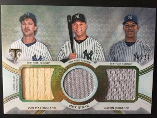 2018 Topps Triple Threads Combo Relic Judge Jeter Mattingly Yankees Silver 20/27