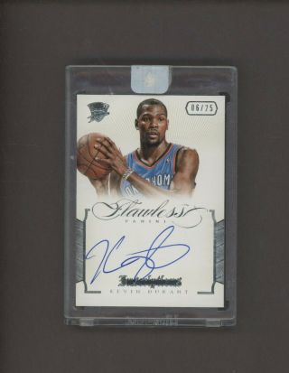 2012 - 13 Flawless Inscriptions Kevin Durant Thunder On Card Auto 6/25