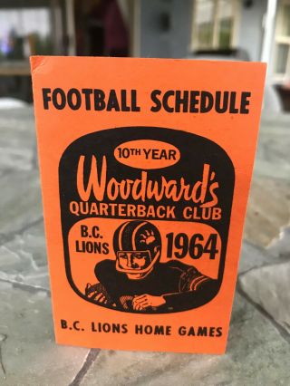 1964 Bc Lions Woodward 