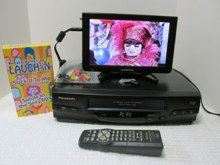 Panasonic Pv - V4520 Vhs Vcr 4 Head Hi - Fi With Remote,  Cables,  Picture