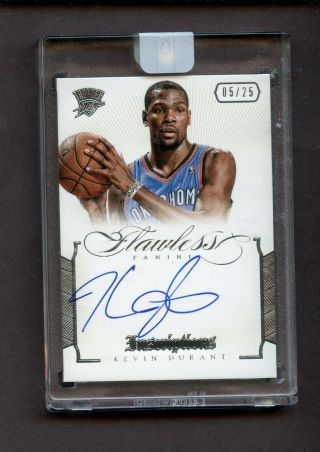 2012 - 13 Flawless Inscriptions Kevin Durant Thunder On Card Auto 5/25