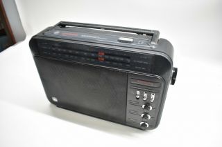 Vintage Ge 7 - 2887a Supradio Black Missing Battery Cover - Usa