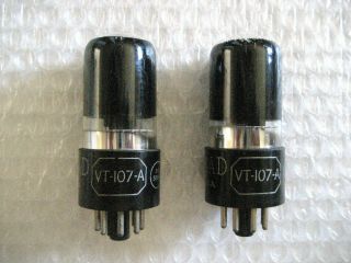 Matched Pair Nos Ken Rad 6v6gt Vt - 107a Smoked Glass Same Early 1940s Batch