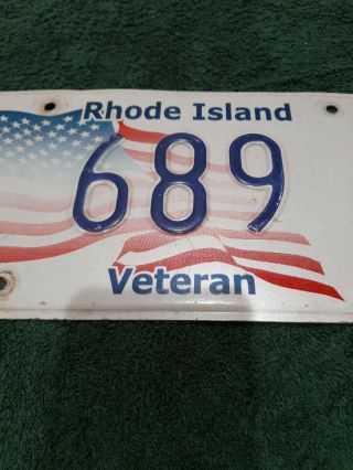 Rhode Island Veteran License Plate - Navy THREE NUMBERS HARD TO FIND 3