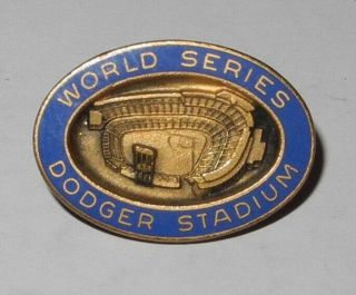 1974 Baseball Los Angeles Dodgers World Series Media Press Pin Button Balfour