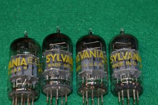 12au7 Sylvania Box Plates Audio Receiver Vacuum Tube Quad