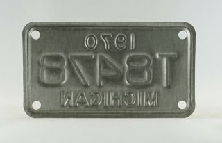1970 Michigan Motorcycle License Plate - - 2