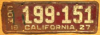 1927 California License Plate Number Tag – $2.  99 Start