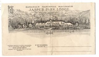 Canadian National Railways Jasper Park Lodge Advertising Envelope Cover