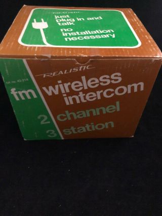 Vintage Realistic 2 Channel 3 Station Fm Wireless Intercom.  43 - 214.