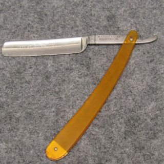 W.  R.  Case & Sons Bradford Pa 6 " Straight Razor Engraved Blade Gold Celluloid