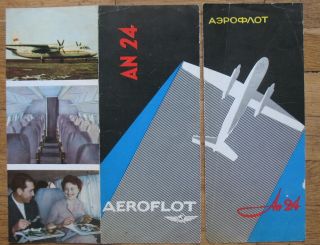 Aeroflot Russian Advertising Booklet Air Plane Craft Ways Line An AH 24 Aviation 3
