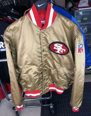 Vintage San Francisco 49ers Starter Satin Jacket Men Size Large 80s Bomber