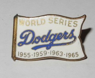 1965 Baseball Los Angeles Dodgers World Series Media Press Pin Pinback Balfour