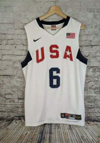 Olympic Basketball Team Usa Lebron James 6 Authentic Nike Jersey Sz M 2008