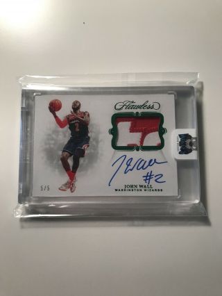 5/5 John Wall 2018 - 19 Flawless Autograph Auto Game Worn Patch Wizards
