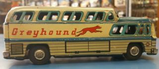 Rare Greyhound Scenicruiser Express Friction Tin Toy Bus Japan 7 Inch 