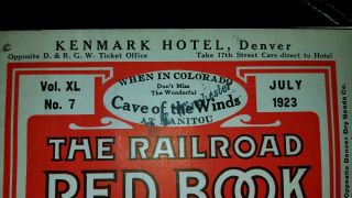 Vintage The Railroad Red Book Denver & Rio Grande Western July 1923 No.  7 2