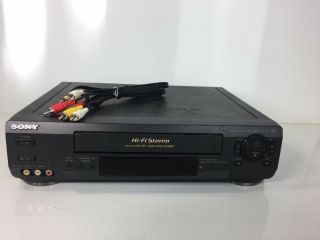 Sony Slv - N50 Vcr Vhs Hifi Stereo 4 Head Video Cassette Recorder Rca Cable /220a
