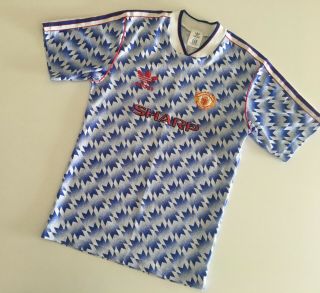 Manchester United 1990/92 Adidas Away Football Shirt Xs Vintage Soccer Jersey