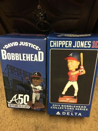 Chipper Jones David Justice Atlanta Braves Bobbleheads Only 1 Chipper On Ebay