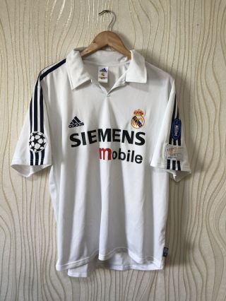 Real Madrid 2002 2003 Home Football Shirt Jersey Adidas Centenary Sz L (1)