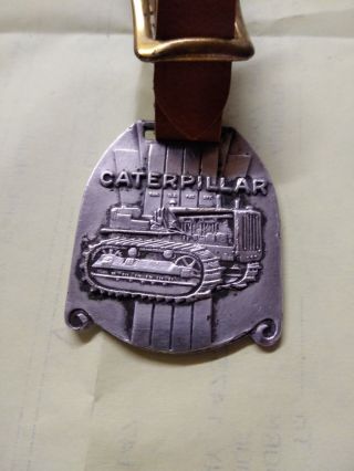 Vintage Caterpillar Track Pocket Watch Fob Leather Strap For Key Wind Or Pendant