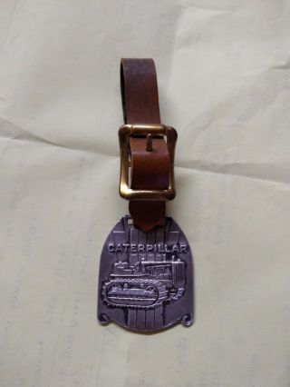 Vintage Caterpillar Track Pocket Watch Fob Leather Strap For Key Wind Or Pendant 3