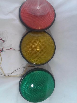 12 " Led Traffic Stop Light Signal Set Of 3 Red Yellow & Green Gaskets 120v /.
