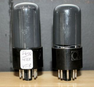 RCA 6V6GT VT107 PERFECT MATCH PAIR BLACK PLATE TEST NOS EARLY 1950 ' s 2