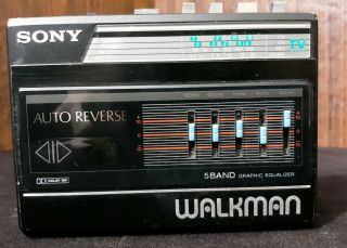 Sony Vintage 80s Walkman Tv/fm/am Radio & Stereo Cassette Player Wm - F 80 Reverse