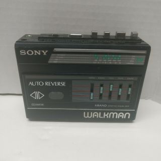 Sony Vintage 80s Walkman Tv/fm/am Radio & Stereo Cassette Player Wm - F80 Reverse