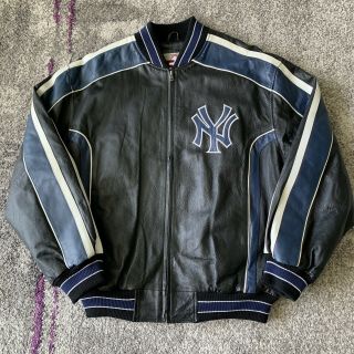 58 Sports Mlb York Yankees Baseball Leather Jacket Mens Medium