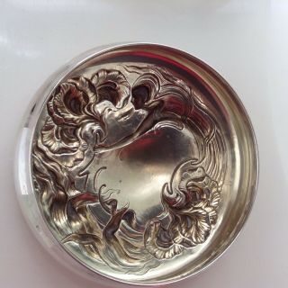 MAGNIFICENT HUGE UNGER BROS Art Nouveau STERLING SILVER DRESSER JAR 3