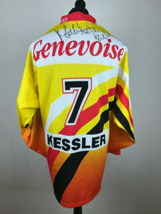 Dino Kessler 7 Geneve - Servette 2001/02/03 Signed Ice Hockey Jersey Men Size Xl