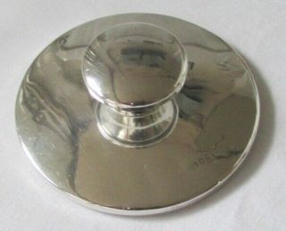 Vintage Small English Sterling Silver Hand Dresser Mirror W/ Knob Handle 1931