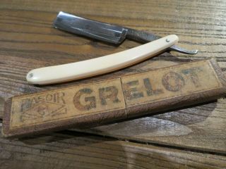 Old French Straight Razor Le Grelot P.  Hospital 71 6/8 Paris 1931 Thiers France