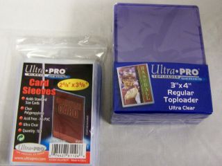 1 Case Each Ultra Pro Card Sleeves (10,  000) & 3 X 4 Topload Card Holders (1,  000)