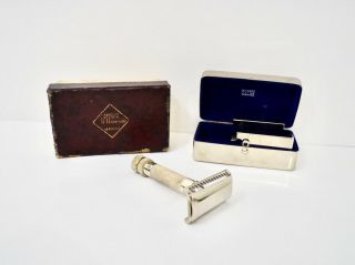 Vintage Hoffritz Slant Safety Razor With Case Blade Banks Mailer Box