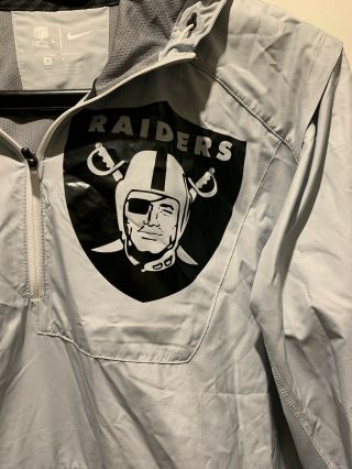 Rare NIKE Oakland Raiders NFL Color Rush On Field Hoodie Windbreaker Jacket Med 3