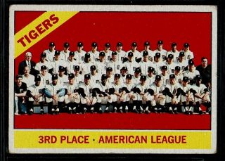 1966 Topps Baseball Detroit Tigers Team Card High Number Sp 583 Vg - Ex Centered