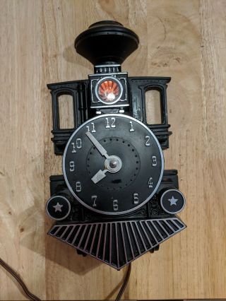 Train Clock With Light Mastercrafters Clock Corp.  Chicago Illinois.  Model 209