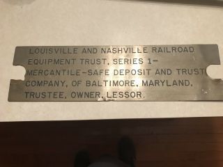 L & N Railroad Equipment Trust Sign