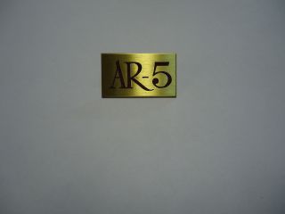 Acoustic Research Ar - 5 Old Stock Logo Plate