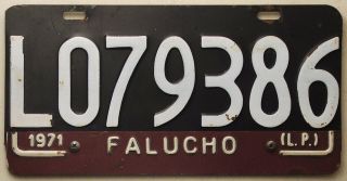 Argentina License Plate Tag - La Pampa With 1971 Attachment