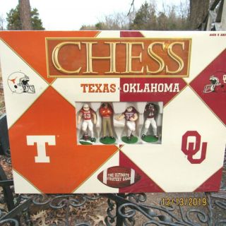 Rare Texas Vs Oklahoma Ou Chess Game Set Limed 02 Sooners Football Big 12