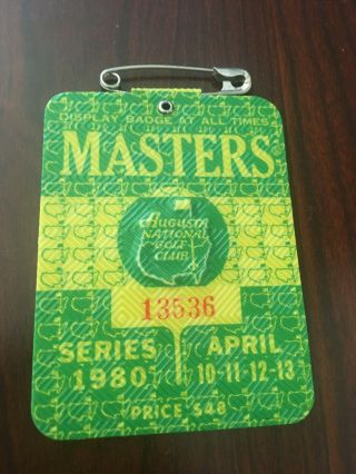 1980 Masters Badge Ticket Augusta National Golf Pga Seve Ballesteros Wins Rare