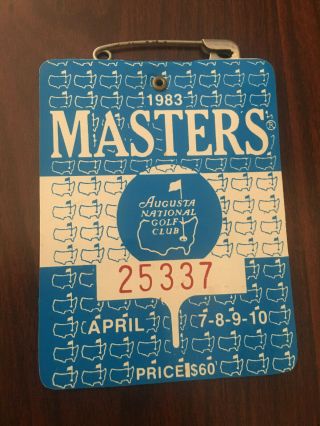 1983 Masters Badge Ticket Augusta National Golf Pga Seve Ballesteros Wins Rare