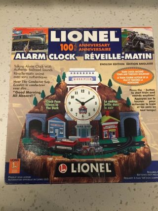 Lionel 100th Anniversary Train Animated Talking Alarm Clock Clock Work